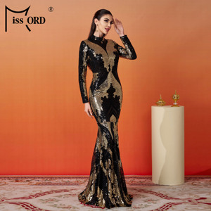 Sirena a maniche lunghe con paillettes Hijab arabo <span class=keywords><strong>Istanbul</strong></span> marocchino turco Dubai abiti da sera modesti musulmani da donna - Product Image 3