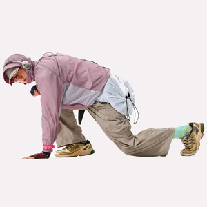 <b>Men's</b> Retro Patchwork Design Windbreaker <b>Jacket</b> <b>Lightweight</b> Nylon Breathable Waterproof Inspired 80s 90s Outdoor Running Fashion - Product Image 3