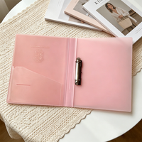 Porte-documents robuste en carton à double trou, grand format A4, rose, pour bureau, classeur à levier