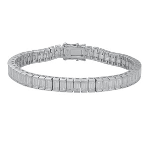 Bracelet Tennis en Argent Sterling S925, style <span class=keywords><strong>Rap</strong></span> Cubain, serti d'une rangée de Moissanite et de diamants, design 'Gang <span class=keywords><strong>Drill</strong></span>' - Product Image 4