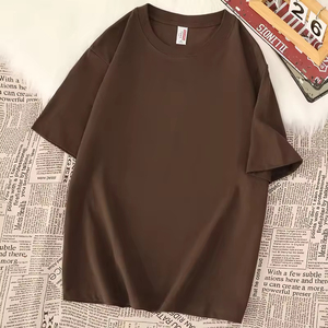 เสื้อยืดผู้ชายสีพื้น ผ้าฝ้าย 100% พิมพ์ลาย รับทำโลโก้ แขนสั้น ทรงโอเวอร์ไซส์ - Product Image 1
