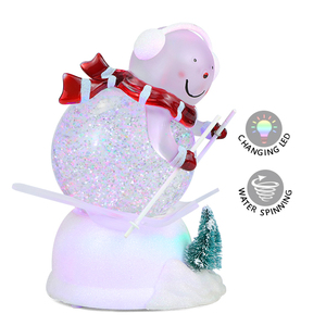 Globe lumineux musical en plastique <span class=keywords><strong>à</strong></span> LED <span class=keywords><strong>à</strong></span> piles, décorations de Noël, souvenirs du monde miniature, jouets, changement de couleur, pas cher - Product Image 1
