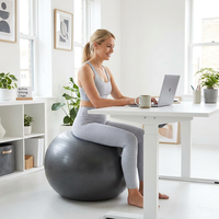 Ballon de yoga LZT pour bureau, en PVC, ergonomique, pour l'équilibre assis, surface antidérapante, diamètre réglable, pour mains/pieds