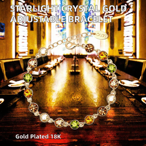 Starlight Vintage 18K Gold Plated Adjustable <b>Crystal</b> Rhinestone <b>Bracelet</b> for <b>Women</b> Anniversary Fashion Jewelry - Product Image 2