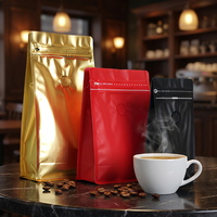 Sachet de café à huit soudures latérales avec valve de dégazage unidirectionnelle et fermeture éclair pour emballage de café en grains torréfiés avec logo personnalisé – Vente en gros