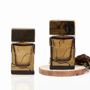 Custom Made In Stock Fancy Square Refillable Perfume Bottle 50ml Luxury Amber Empty Perfume Bottle Design
