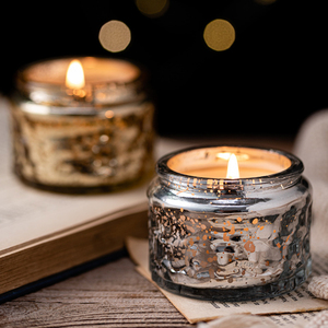 Elegante Vela Aromática en Frasco de Vidrio Metálico Martillado con Tapa, Velas de Diseño para <span class=keywords><strong>Decoración</strong></span> de Fiestas - Product Image 4