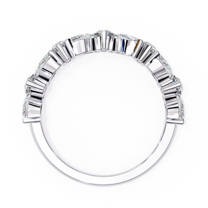 Anillo Clásico de Plata con Diamantes para Mujer, Estilo Elegante, Brillo Suave, Joyería para Uso Diario - Product Image 3
