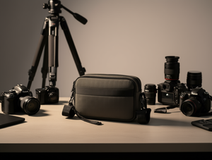 Borsa fotografica 3 in 1 da uomo in microfibra e similpelle con chiusura a cerniera, stile semplice LHT 18022 - Product Image 2