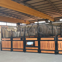 Box de manège intérieur avec porte coulissante, panneau en bambou sur mesure, cadre en acier galvanisé, pour écurie équestre intérieure 2,2 m