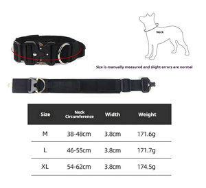도매 방폭 나일론 전술 개 목걸이 및 가죽 끈 세트 - Product Image 3