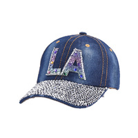 Casquette de baseball en jean, chapeau de soleil polyvalent à visière incurvée pour les voyages en extérieur, casquette trucker pour couple avec strass, chapeaux personnalisés fabriqués en usine