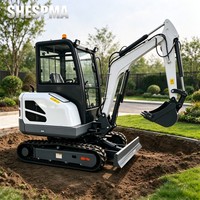 Mini-excavatrice sur chenilles de 1 à 2,5 tonnes avec moteur diesel 3 cylindres pour le creusement de fondations de maisons et les travaux de construction