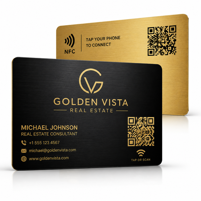 Custom Luxury Metal NFC Business Card QR Code Digital Business Card with Chip Laser Engraved Logo