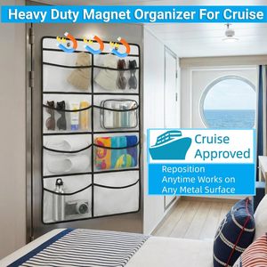 Magnetic Organizer 8 Pockets Over The Door Hanging Storage For Cruise Ships Travel Accessories <b>Shoes</b> Stainless Steel - Product Image 3
