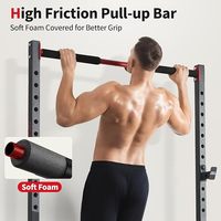 Rack à Squats Besster avec Barre de Traction Réglable Multifonctionnel Power Rack Largeur Intérieure Adapté aux Barres de 6FT 7FT