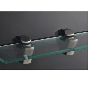 Étagère murale en <span class=keywords><strong>verre</strong></span> et bois réglable, support de deux pièces en métal massif, en nickel brossé, pour salle de bains et <span class=keywords><strong>douche</strong></span>, meilleure vente - Product Image 2