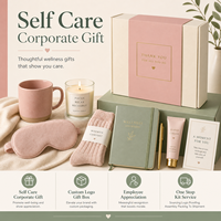 Coffret Cadeau Luxe Personnalisé avec Logo : Bougie, Tasse, Masque pour les Yeux, Chaussettes, Carnet – Fournisseur de Cadeaux d'Appréciation d'Entreprise, Bien-être RH