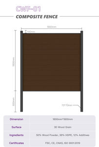 Shandong fer transparent avec alarme panneaux de clôture de confidentialité en bois WPC - Product Image 2