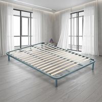 Sommier à lattes en acier inoxydable vert, design épuré et simple, avec lattes interconnectées, support de matelas, durable, robuste, moderne