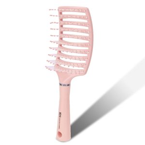Professional Curved Vented Hair <b>Brush</b> Hollow Design Plastic Hair Comb Wet and Dry <b>Detangling</b> Massage Hair <b>Brush</b> - Product Image 1