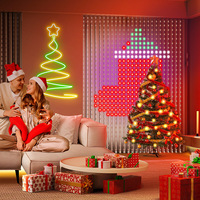 Guirlande lumineuse Bluetooth DIY pour rideaux, RGB+W 5050 USB 5V IP67, contrôle intelligent par application avec plus de 170 motifs pour la décoration de Noël à la maison