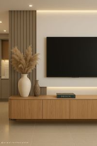 Meuble TV au design moderne Support TV flottant pour petit salon avec cheminée pour idées de décoration de salon - Product Image 3