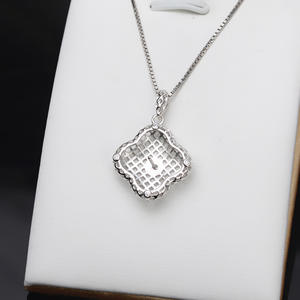 จี้เงินแท้ S925 รูปทรงสี่เหลี่ยม สำหรับติดไข่มุก 9-10 มม. อุปกรณ์ DIY สำหรับผู้หญิง จี้และชาร์มคุณภาพ - Product Image 4