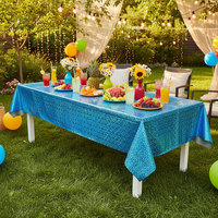 Nappe jetable en plastique turquoise scintillante, rectangulaire, en PE, pour décorations de fête d'anniversaire ou de pique-nique