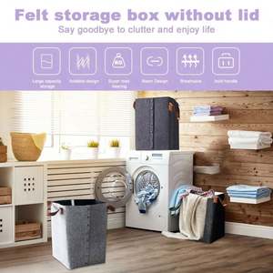 Organisateur de rangement pliable pour jouets, boîte de rangement pour animaux en peluche, linge, épiceries avec poignées - Product Image 4