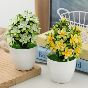 Plante artificielle miniature en <span class=keywords><strong>pot</strong></span> pour bureau et intérieur, décoration de maison, plante artificielle en plastique pour table, vente en gros - Product Image 3