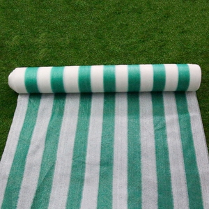 Filet d'ombrage rayé en HDPE vert et blanc, toile d'ombrage agricole respirante 80% pour extérieur, protection solaire, pour couverture de jardin - Product Image 2