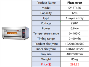 O equipamento do cozimento do forno elétrico comercial da pizza do pão fornece o equipamento industrial 64l dobro do alimento do forno do forno do forno - Product Image 4