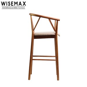 WISEMAX-Silla moderna de madera maciza para Bar, <span class=keywords><strong>taburete</strong></span> para hotel <span class=keywords><strong>y</strong></span> restaurante, silla <span class=keywords><strong>alta</strong></span> para <span class=keywords><strong>mesa</strong></span> de bar - Product Image 5