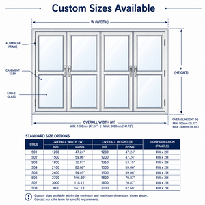 Fenêtre à cadre multi-grilles en alliage d'aluminium pour éclairage naturel et ventilation, usage résidentiel et commercial, vente en gros usine - Product Image 5