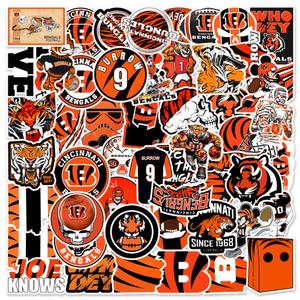 ZY1379C 50 autocollants imperméables <span class=keywords><strong>de</strong></span> la marque <span class=keywords><strong>Cincinnati</strong></span> Bengals pour décorer les cahiers, les skateboards, les vélos, les bagages, les jouets pour adolescents et enfants - Product Image 2