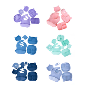 Assiettes en <span class=keywords><strong>Silicone</strong></span> De qualité alimentaire pour bébés, ensemble d'alimentation en <span class=keywords><strong>Silicone</strong></span> sans Bpa pour bébés - Product Image 2