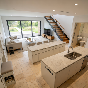 Conception d'architecture de <span class=keywords><strong>maison</strong></span> africaine préfabriquée en bois à deux étages avec plan de l'étage à 3 chambres, garage et décoration intérieure - Product Image 2