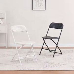 Chaises pliantes en acier noir empilables pour l'extérieur, en gros, <span class=keywords><strong>pas</strong></span> chères, pour les événements, chaises pliantes et empilables - Product Image 3