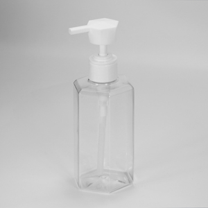 Tùy chỉnh nhãn hiệu riêng 300ml lục giác lăng kính Pet rõ ràng dầu gội đầu với bơm mỹ phẩm gói chai kem cơ thể chai - Product Image 1