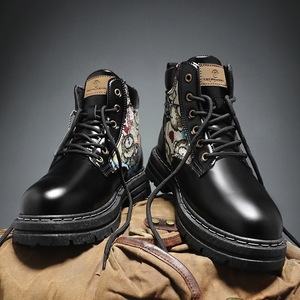 Botas de Trabajo para Hombre, Estilo Británico, con Cordones en el Tobillo, de Cuero Transpirable, para Todas las Temporadas, Tendencia 2025, Talla Extra Grande - Product Image 3