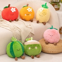Nouvelle conception en coton PP, jouets en peluche mignons en forme de fruits et légumes, ananas, pastèque, orange, noix de coco, pour cadeau, décoration de la maison