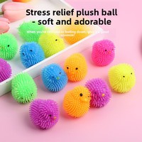 Jouet lumineux anti-stress en forme de poussin à presser, avec son et lumière, mini-balle moelleuse clignotante
