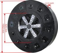 Neuer 3D 36W 24W RGB Laser-Matrix-Lichteffekt mit 12 Köpfen, Kreisförmiger Club-Laser-Projektor mit LED-Lüfterbeleuchtung