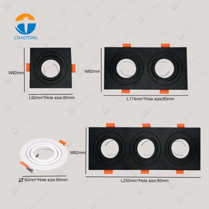 Круглая квадратная Встраиваемая точечная лампа, одноместная двойная трехсторонняя модульная арматура, корпус GU10, GU5.<span class=keywords><strong>3</strong></span>, MR16, рама светодиодной лампы - Product Image 6