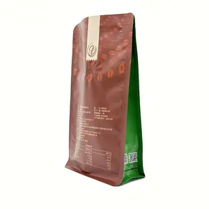 Individueller Support Aluminiumfolie Stehender flacher Boden Schmetterling Reißverschlussbeutel 500 g 1 kg Kaffeebohne Verpackungsbeutel