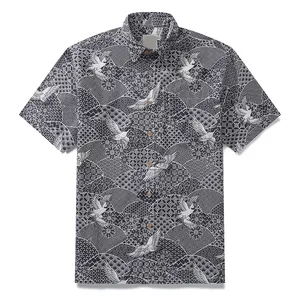 2024 Melhor preço Camisas Aloha com estampa havaiana personalizáveis para homens atacado