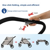 Extérieur Premium Wagon pliable grande poussette pour animaux de compagnie transporteur grande capacité matériaux robustes chat sac de voyage poussette pour chien de compagnie