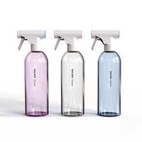 Conteneurs de solutions de nettoyage transparentes 500ml 750ml 16oz 25oz Bouteille de pulvérisation en plastique Cosmo en forme de balle avec vaporisateur à gâchette 28-410