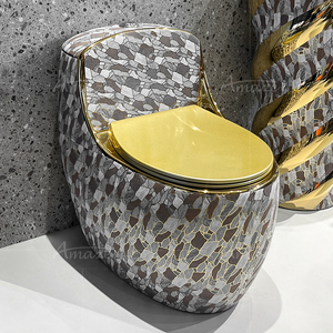Lavabo de salle de bain en céramique moderne, en forme de cylindre rond sur piédestal, à poser au sol, ensemble de lavabo et de toilettes - Product Image 3